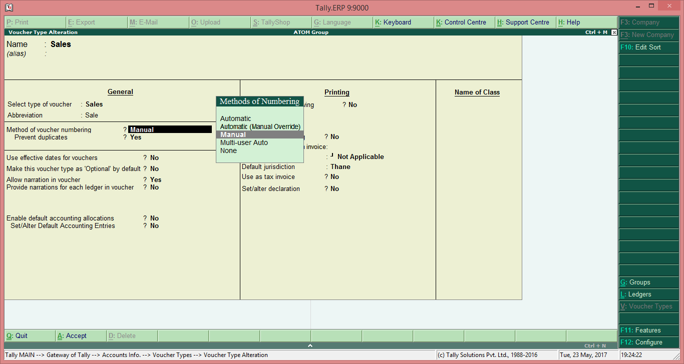 How to control Duplicate Voucher in Tally